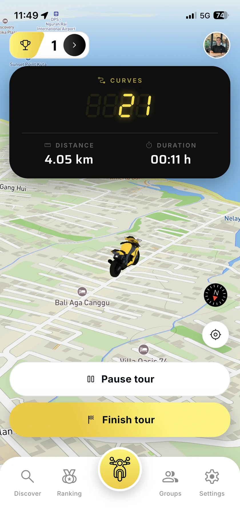 Kurvenheld app screen 2