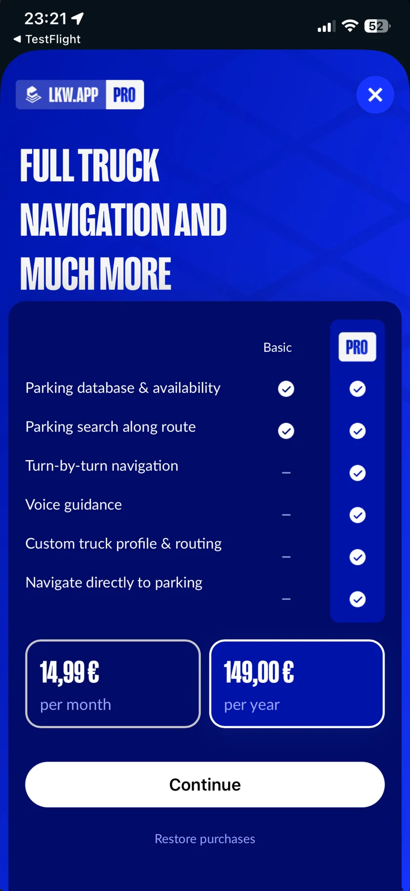 LKW.APP app screen 1
